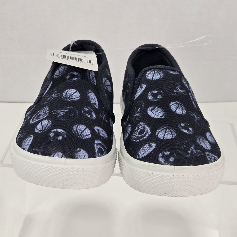 Carter's Damon Slip-On Canvas Sneakers - Navy with Sports Print Size C9 Toddler - Picture 3 of 12
